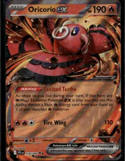 Oricorio ex Double Rare ME02: Phantasmal Flames 018/094 Fire Holo Pokemon Card - Image 1