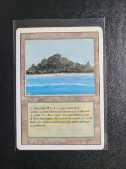 MTG 1994 Tropical Island Dual Land Vintage Revised LP Rare Card Reserved List - Image 1