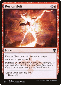 x4 Demon Bolt KHM MTG Kaldheim 129/285 COMMON M/NM 4x - Image 1
