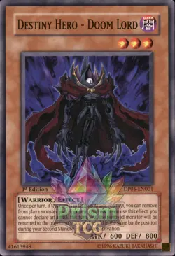 1st Ed Destiny HERO - Doom Lord DP05-EN001 Yugioh - Image 1