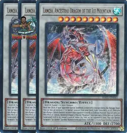 Yugioh! 3x Lancea, Ancestral Dragon of the Ice Mountain RA05-EN045 Ultra Rare NM - Image 1
