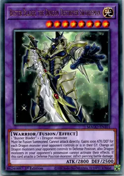 Yugioh Buster Blader, the Dragon Destroyer Swordsman MAGO-EN101 1st Edition NM - Image 1