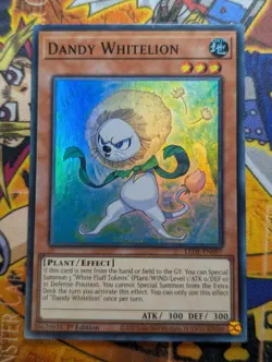 Sandy Whitelion LEDE-EN097 Super Rare 1st Edition YuGiOh TCG Card - Image 1