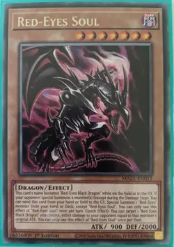 YuGiOh Red-Eyes Soul Rare 1st Edition MAZE-EN012 NM - Image 1
