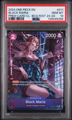 Bandai One Piece CCG EN Black Maria ST04-011 BCG Fest 23-24 Foil PSA 10 - Image 1