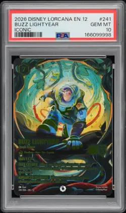 Disney Lorcana Buzz Lightyear - Jungle Ranger Iconic Foil 241/204 PSA 10 - Image 1