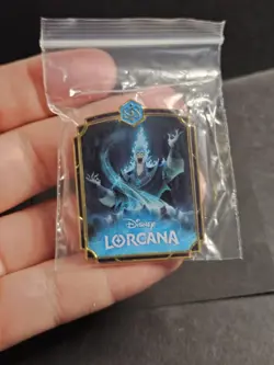 *NEW* Disney Lorcana Pin Organized Play Promotial Item Shimmering Skies Hades - Image 1