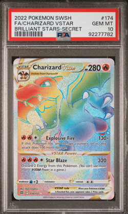 PSA 10 Charizard VSTAR 174/172 Brilliant Stars Secret Rare Pokemon Card - Image 4
