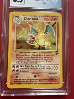 CGC 8.5 Charizard Holo Base Set 2 4/130 Pokemon TCG Card 2000 English Blue Label - Image 3