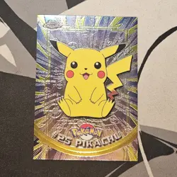 SILVER FOIL Pikachu Red Logo Topps Pokemon TV Animation Edition LP Card - Image 1