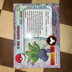 Topps Chrome Oddish Spectra Holo TV Animation Edition 2000 No 43 Pokemon Card - Image 2