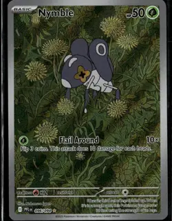 Nymble Illustration Rare ME02: Phantasmal Flames 096/094 Grass Holo Pokemon Card - Image 1