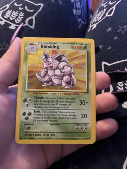 Pokemon TCG Nidoking Base Set Holo Unlimited Rare Card 11/102 LP Condition - Image 1