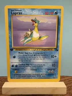 Pokemon TCG Lapras 25/62 1st Edition Fossil Non-Holo Rare WOTC Vintage Card - Image 1