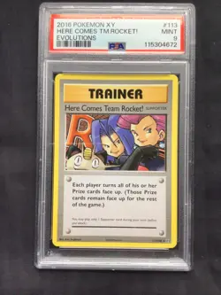 Pokemon Cards: Evolutions Secret Rare: Here Comes Team Rocket 113/108 PSA 9 - Image 2