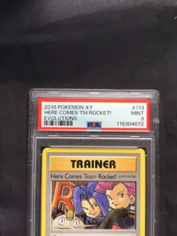 Pokemon Cards: Evolutions Secret Rare: Here Comes Team Rocket 113/108 PSA 9 - Image 3