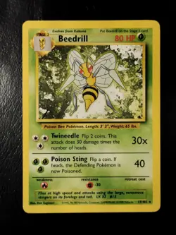Pokemon Card - Base 17/102 - BEEDRILL (rare) LP - Image 1
