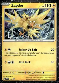 Pokemon Zapdos SV: Scarlet & Violet Promo Cards 157 Near Mint NM - Image 1
