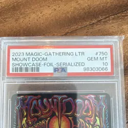 MTG Lord of the Rings Mount Doom #750 Borderless Showcase Serialized Foil PSA 10 - Image 2