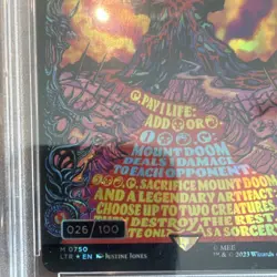 MTG Lord of the Rings Mount Doom #750 Borderless Showcase Serialized Foil PSA 10 - Image 3