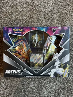 Pokemon TCG Brilliant Stars Cosmic Eclipse Arceus V Figure Collection Box Sealed - Image 1