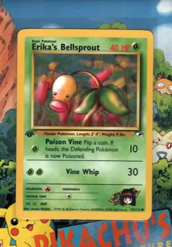 Pokemon TCG Erika's Bellsprout 75/132 1st Edition Gym Heroes NM - Image 1