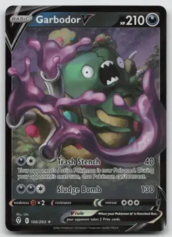Garbodor V 100/203 Holo V Rare Evolving Skies Pokemon Near Mint - Image 1