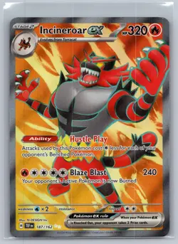 Incineroar ex 187/162 Ultra Rare Temporal Forces Pokemon Holo Near Mint - Image 1