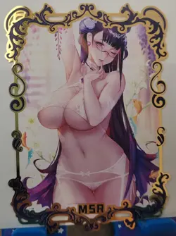 Murasaki Shikibu Fate MSR Goddess Story Limited GOLD METAL CARD Waifu #46/100 - Image 2