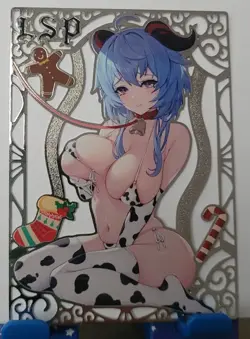 Ganyu Genshin Impact Gold Metal Card Goddess Story Waifu Serial # 148/200 - Image 1