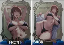 Makima Double Sided Limited Gold Metal Card LSP Goddess Story Waifu #125/200 - Image 1