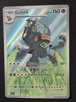 Pokemon TCG Golurk 123/086 Illustration Rare Black Bolt Full Art Holo NM - Image 1