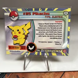 Pokemon TV Animation Edition Pikachu Series 1 Topps Blue Logo 1st Edition - Image 2