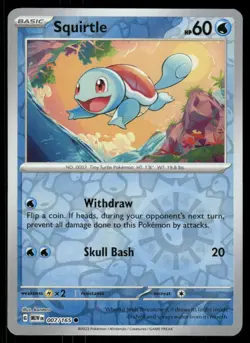 Squirtle 007/165 Common 151 Reverse Holo Pokemon NM/M - Image 1