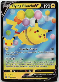 Flying Pikachu V 006/025 Holo V Rare Celebrations Near Mint - Image 1