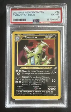 Pokemon Tyranitar 12/75 Neo Discovery Holo Rare Stage 2 English 2001 PSA 6 - Image 1