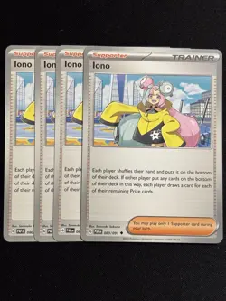 Pokemon TCG Paldean Fates 4x Playset Iono 080/091 - Image 1