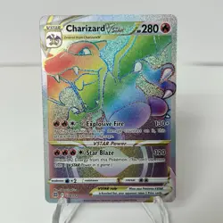2022 POKEMON SW & SH BRILLIANT STARS #174/172 CHARIZARD VSTAR RAINBOW RARE - Image 1