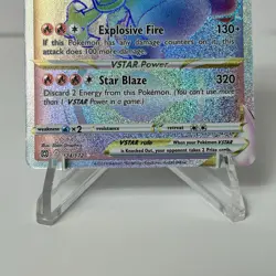 2022 POKEMON SW & SH BRILLIANT STARS #174/172 CHARIZARD VSTAR RAINBOW RARE - Image 3