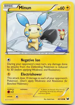 Minun 40/108 Common Dark Explorers Pokemon Near Mint - Image 1