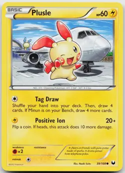 Plusle 39/108 Common Dark Explorers Pokemon Near Mint - Image 1