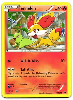 Fennekin 10/124 - 🌊 Fates Collide Common Pokemon TCG 🖤 - MP - Image 1