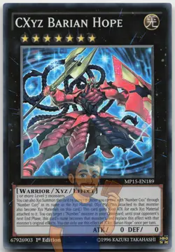 CXyz Barian Hope MP15-EN189 Super Rare 1st Edition Near Mint Yugioh - Image 1