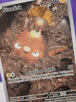 Pokemon TCG Stunfisk 202/191 Sv08 Surging Sparks Illustration Rare Holo Eng - Image 3