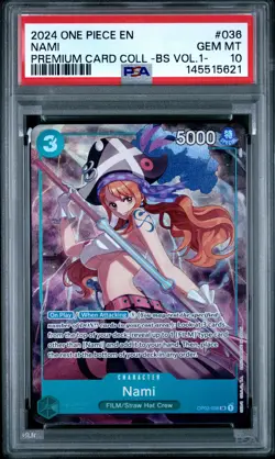PSA 10 - Nami OP02-036 - One Piece Premium Card Collection Best Vol. 1 English - Image 1