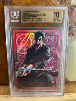 One Piece TCG OP01-001 Roronoa Zoro LECAFIG BGS 10 Pristine Japanese - Image 1