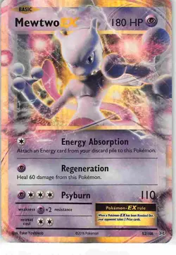 Mewtwo EX 52/108 Holo Rare EX Evolutions Pokemon NM - Image 1