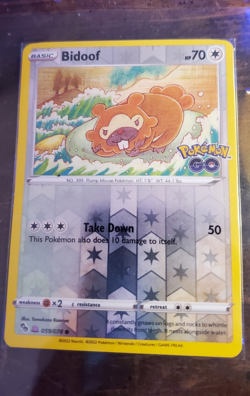 Bidoof (Peelable Ditto) 059/078 Pokemon GO Reverse Holo Common EN 70HP - Image 1