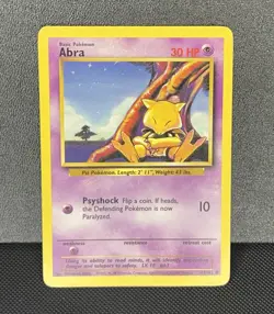 ABRA 43/102 Base Set Non Holo 1999 Pokemon Card Wizards Of The Coast Vintage HP+ - Image 1