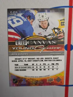 2025-26 Upper Deck Ben Kindel Young Guns Canvas #C-213 UD Series 2 Rookie - Image 2